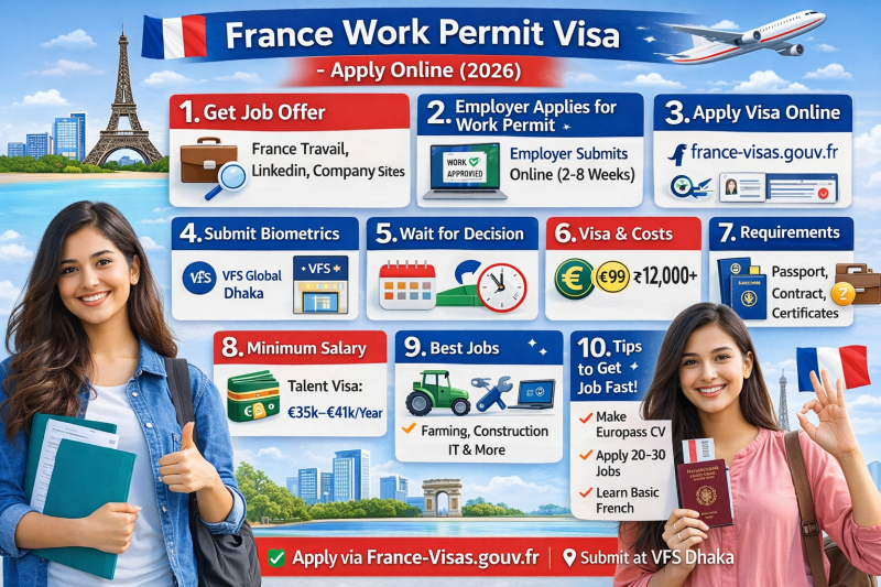 🇫🇷 France Work Permit Visa – Apply Online (2026)